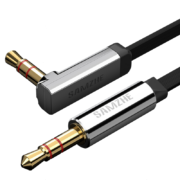 京喜APP：山泽 车用AUX音频线 3.5mm 扁线-弯对直 2米