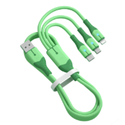京东特价APP、需抢券：德力普（Delipow）5A超级快充 三合一数据线|薄荷绿-1米
