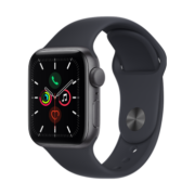 Apple Watch SE 2021款智能手表 GPS款 40毫米深空灰色铝金属表壳 午夜色运动型表带MKQ13CH/A