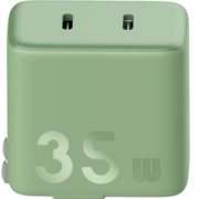 ZMI紫米35W双口充电器氮化镓充GaN3双口兼容可折叠PD20W/18W苹果快充头适用于iPhone14/13/12/11 HA726绿