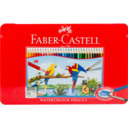 辉柏嘉（Faber-castell）水溶性彩铅笔彩色铅笔48色手绘涂色专业美术生绘画笔套装115949红铁盒装