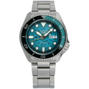 精工（SEIKO） 手表5号系列男款100米防水钢带夜光运动机械男士腕表 活力撞色表圈 绿盘SRPJ45K1