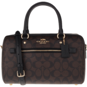 蔻驰（COACH）【官方直供】奢侈品女士单肩手提包深棕色PVC配皮F83607IMAA8