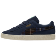 PUMA彪马官方 男女同款情侣复古板鞋 SUEDE FLANNEL 384605 蓝色-米白色-02 37