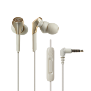 铁三角（Audio-technica） CKS550XIS 重低音 手机通话 入耳式耳机【带麦克风】 香槟金色