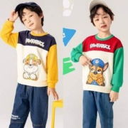 Paw Patrol 汪汪队立大功 儿童撞色印花圆领纯棉卫衣