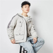 唐狮 男士 连帽拼接工装外套
