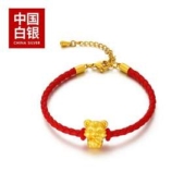 中国白银 足银999镀金福虎手链手链