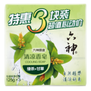 京东特价APP、需抢券、概率券：六神香皂 清凉香皂特惠三块装 绿茶+甘草(内含3块)