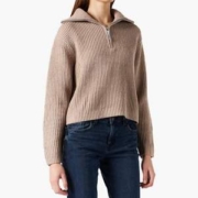 G-STAR RAW Skipper 女士羊毛混纺短款半拉链针织衫 D20607