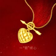 周大福 足金爱心项链 约3.8g EOF924