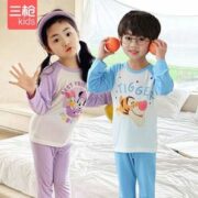 三枪 儿童春夏季莫代尔薄款长袖长裤家居服套装（90~150码）多色