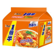 限地区、京东特价APP、需抢券：康师傅 一倍半番茄鸡蛋牛肉面 大面饼110g*5包