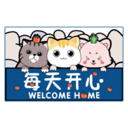 京喜APP、概率券:斜月三星  卡通喜庆地垫 40*60cm