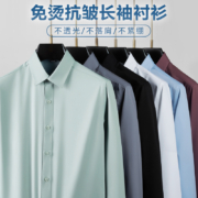 罗蒙 2023春夏新款男士免烫抗皱商务长袖衬衫 多色