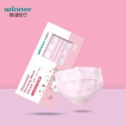 winner 稳健医疗 一次使用护理口罩 儿童 粉兔款 30袋/盒 1只/袋