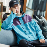唐狮 男士 连帽拼接短款外套