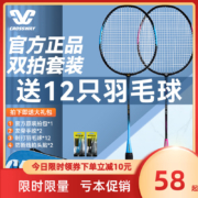 Crossway 克洛斯威 羽毛球拍2支装 送尼龙球2只+球拍包