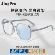轻盈纤细！JingPro 镜邦 1.60防蓝光变色镜片*2片+超轻合金/钛架/TR镜架(适合0-600度)