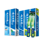 云南白药 牙膏 留兰香型/冬青香型 585g/5支+牙刷3支+洗漱包5件套