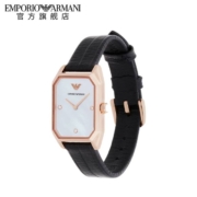 88vip：Armani 阿玛尼  方形表盘手表 AR11390 优雅黑小方表 24mm 复古黑