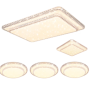 20点开始！NVC Lighting 雷士照明 EXCT9507/150T LED双层仿水晶吸顶灯 遥控调光客厅+卧室*4
