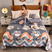 無印良品 加厚珊瑚绒毛毯小鸭子 120*200cm