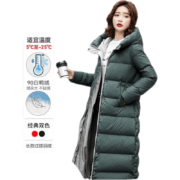 限尺码:高梵 羽绒服 女长款经典款式 新松绿-A款 165/L【适合115-125斤】