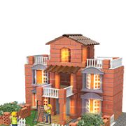 Hui Cheng Toys 儿童盖房子塑料砖块建筑  农家小院205颗粒+精美礼盒