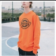 Dickies  印花圆领套头长袖休闲卫衣男女同款 DK008087 橙色