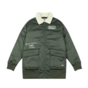 Dickies 羽绒服绣花徽章厚外套羊羔绒领  DK008010 绿色