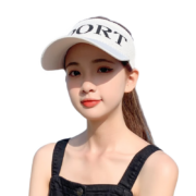 撞青春 遮阳防晒帽子女 SPORT白色