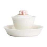 一品仟堂 陶瓷功夫茶具 160ml 花简雅盖碗+花韵碗托