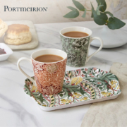 Portmeirion 波特美林 草莓小偷陶瓷马克杯托盘套装3件（180ml*2个+托盘*1个）