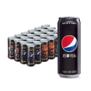 百事可乐 无糖黑罐 Pepsi  碳酸饮料 330ml*24罐*2件+凑单