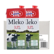 波兰进口 MLEKOVITA 妙可 全脂纯牛奶1L*12盒
