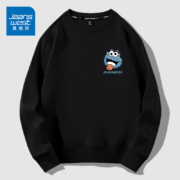 真维斯（JEANSWEST） 圆领卫衣男 常规 黑色 JWS小蓝怪_K L
