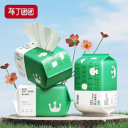 布丁团团棉柔巾婴儿干湿两用洗脸巾3包