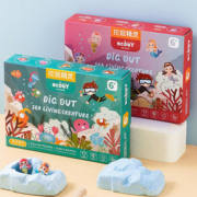 考古挖掘玩具寻宝恐龙化石挖宝石