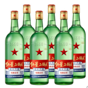 88VIP、概率券：红星 绿瓶 1680 二锅头 清香纯正 56%vol 清香型白酒 750ml*6瓶 整箱装