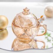 LOVWISH 乐唯诗 玻璃水杯带盖勺 星空杯中国航天 星球杯