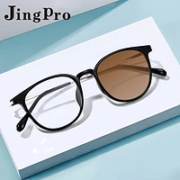 PLUS会员：JingPro 镜邦 1.60防蓝光变色镜片*2片+超轻合金/钛架/TR镜架(适合0-600度)