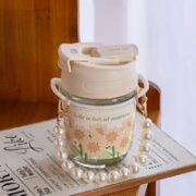 德梵蒂   玻璃吸管杯 350ml （带珍珠手链）