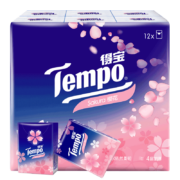 京东特价、需抢券:得宝 Tempo 手帕纸 迷你樱花季特定款 12包*4层*7张