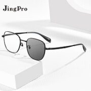 JingPro 镜邦 1.60防蓝光变色镜片*2片+超轻钛架多款可选(适合0-600度)