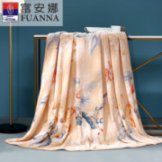 绒感细腻！FUANNA 富安娜 法兰绒毯 花影 180*200cm
