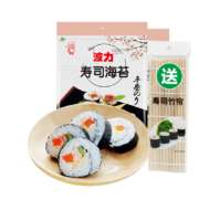波力海苔 寿司海苔紫菜包饭食材辅食拌饭海苔片带竹帘 21克*2包