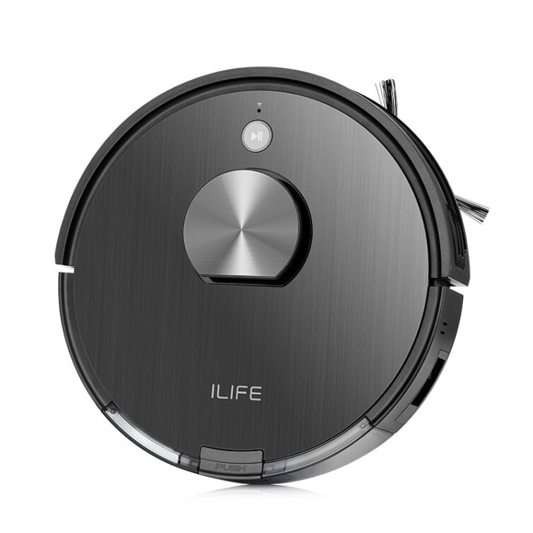ILIFE 激光导航扫地机器人云智能鲸家用全自动吸尘器拖地擦地扫拖一体机吸石头超薄静音X900 金属灰