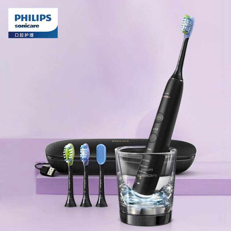 飞利浦(PHILIPS) 电动牙刷 成人声波震动钻石系列自带刷头旅行盒 HX9924/12