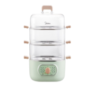 美的（Midea）电蒸锅 电蒸箱 家用蒸箱 蒸汽锅多用途锅多功能蒸包子锅电锅三层大容量全透明视窗 三层大容量 食品级PP蒸格   MZ-ZGE272201